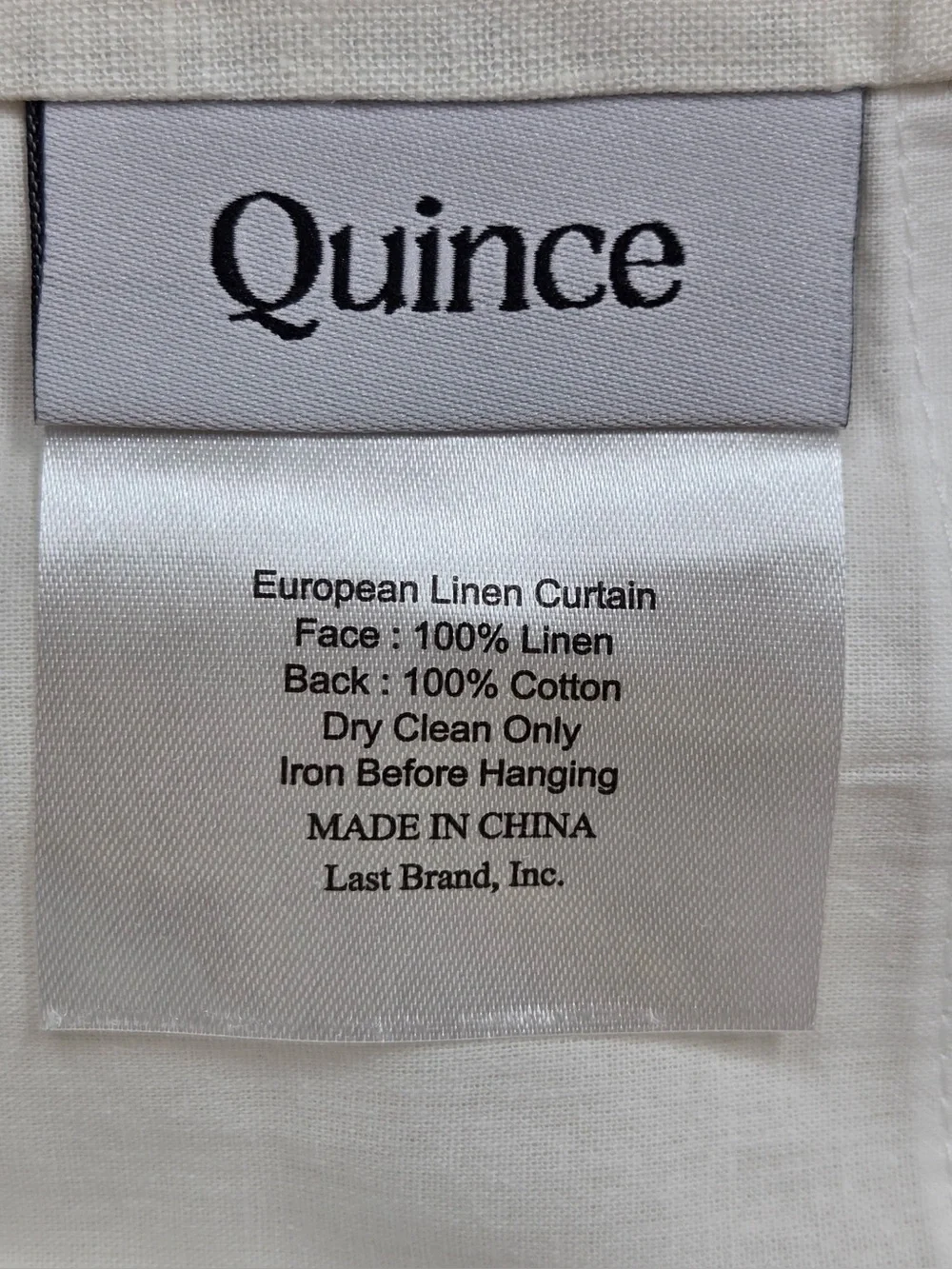 NWT QUINCE Set Of 2 48x96 European Linen Curtains Cream 0425